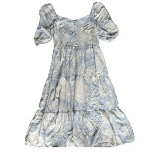 Blue and white baby doll dress, As U Wish brand, size L, off the shoulder
